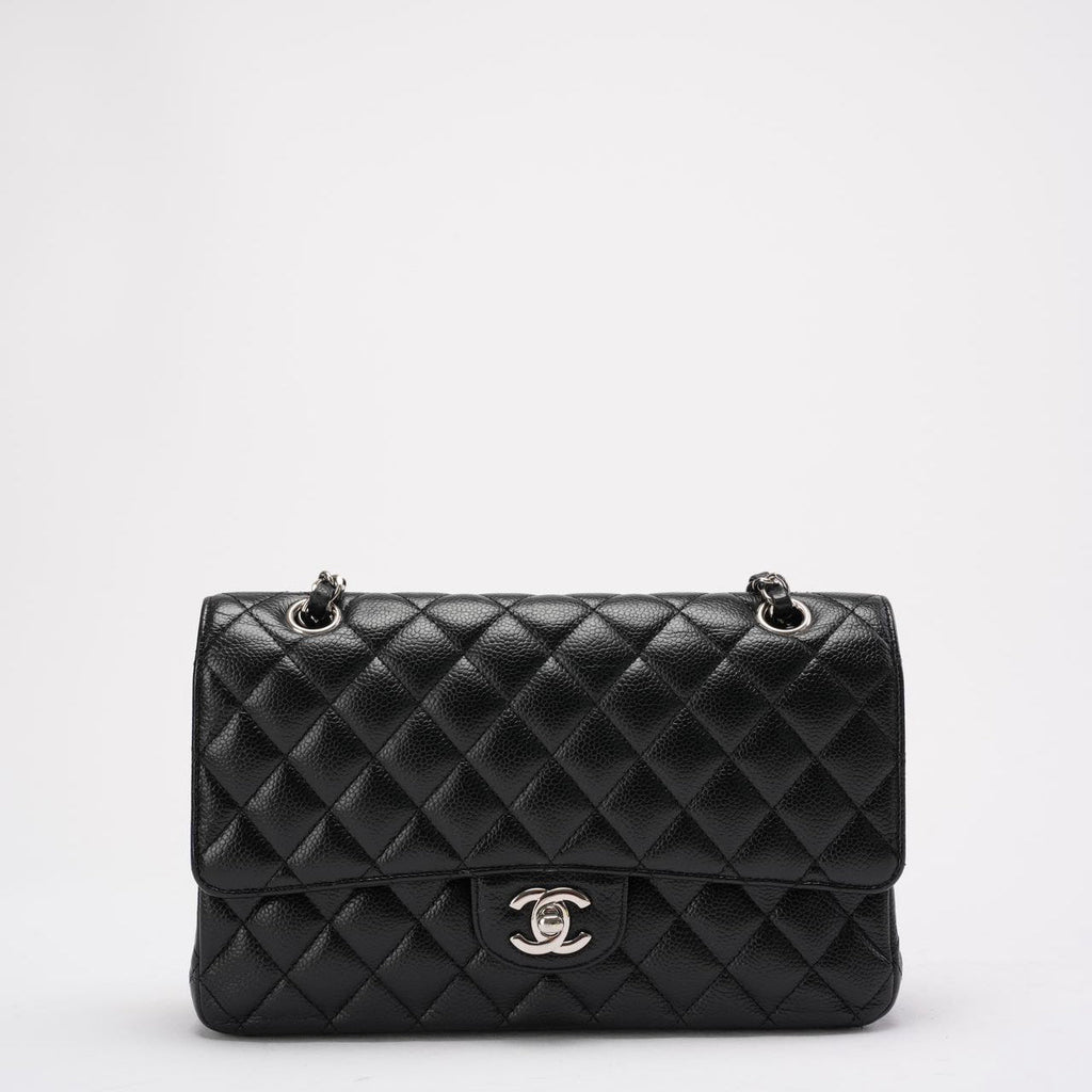 Chanel Black Medium Classic Double Flap Bag Caviar 2014