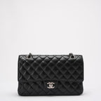 Chanel Black Medium Classic Double Flap Bag Caviar 2014