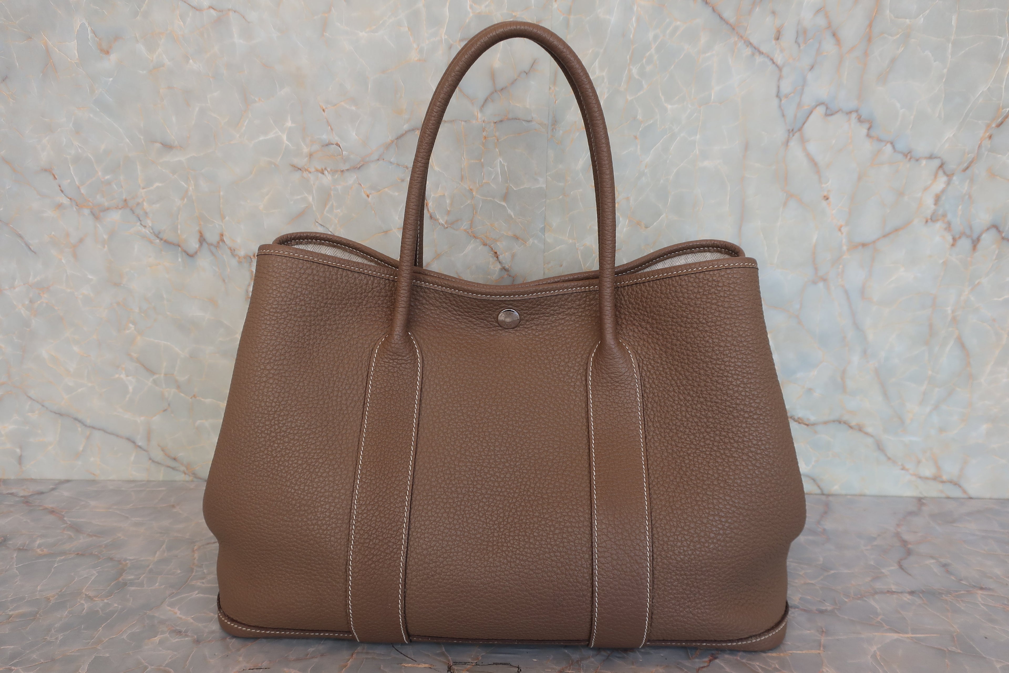 HERMES／エルメス ガーデンパーティPM ネゴンダ エトゥープ D刻印 トートバッグ 800030166