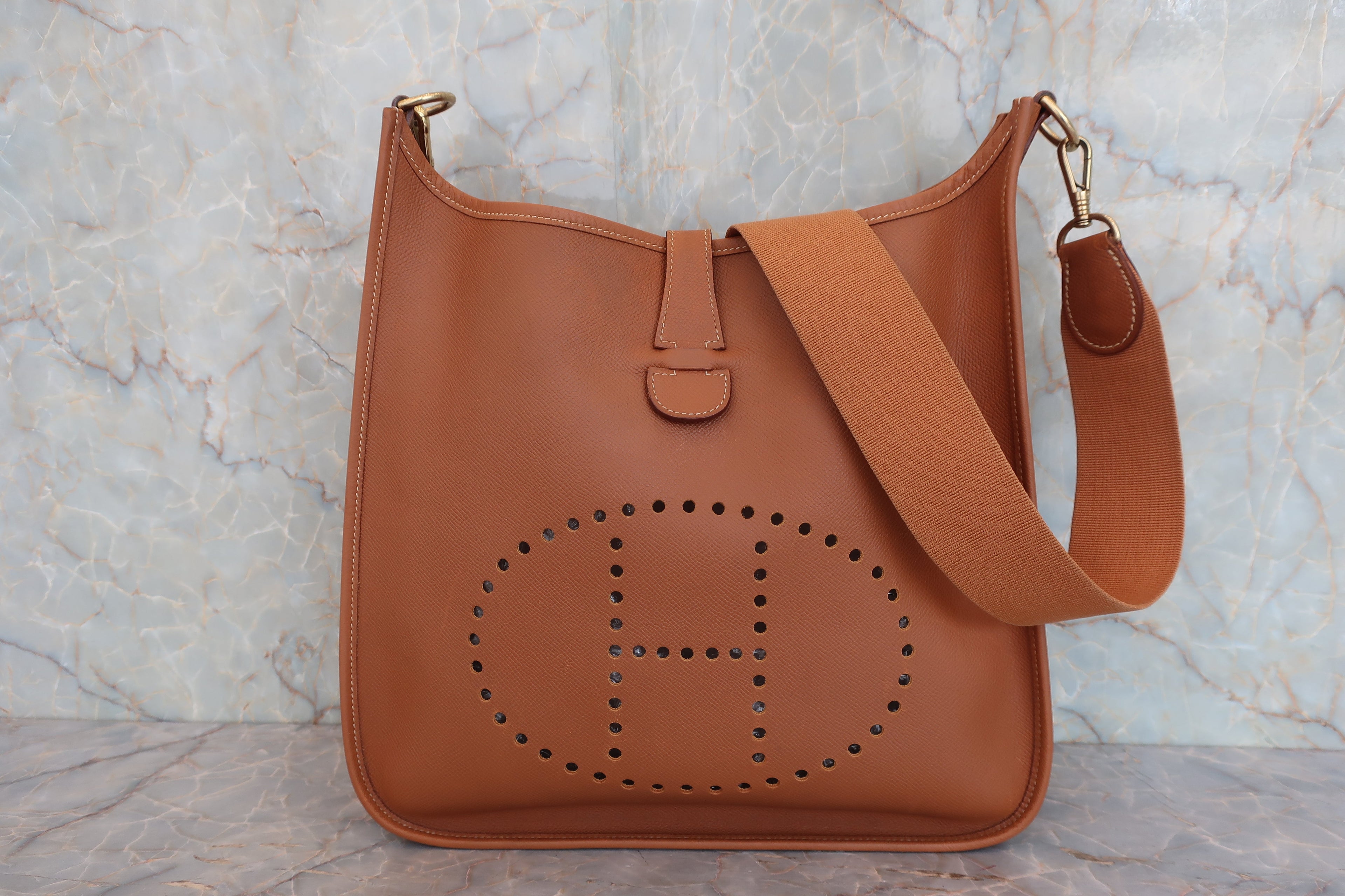 HERMES／エルメス エブリン1GM クシュベル ゴールド □A刻印 ショルダーバッグ 800050011