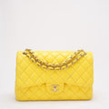 Chanel Classic Jumbo Double Flap Yellow Lambskin 2011