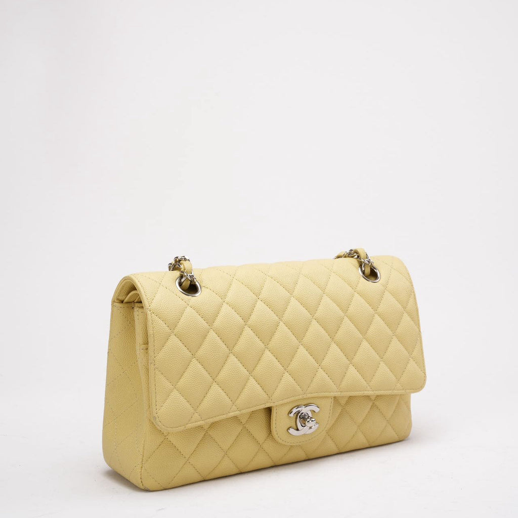 Chanel Yellow Medium Double Flap Caviar Quilted 2018