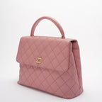 Chanel Vintage Kelly Top Handle Flap Bag Barbie Pink Caviar 2005