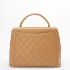 Chanel Vintage Kelly Top Handle Flap Bag Beige Caviar