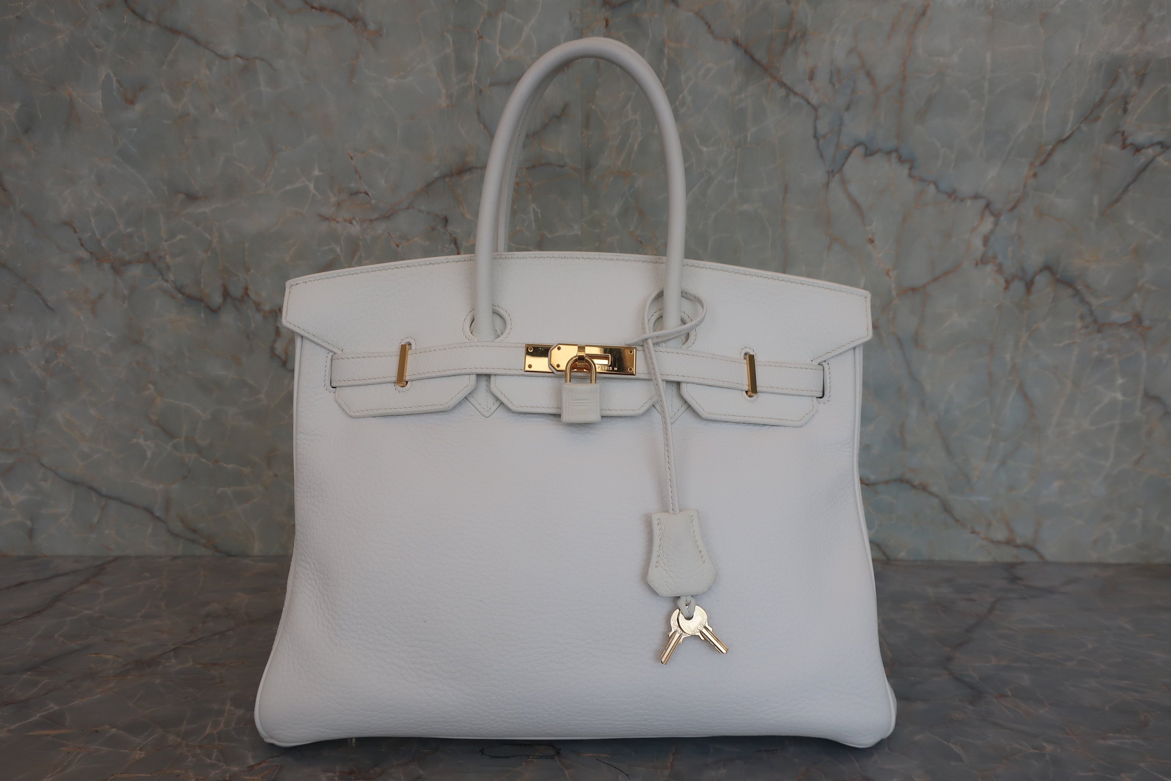 HERMES／エルメス バーキン35 トリヨンクレマンス ホワイト □F刻印 ハンドバッグ 800020018
