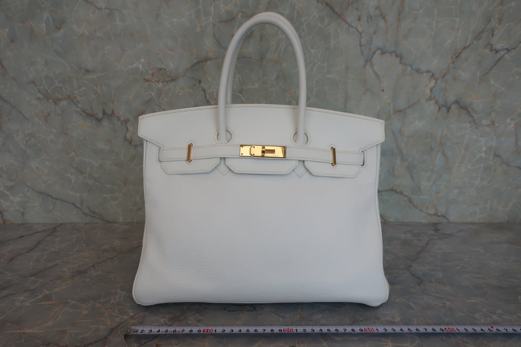 HERMES／エルメス バーキン35 トリヨンクレマンス ホワイト □F刻印 ハンドバッグ 800020018