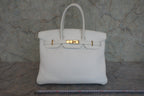 HERMES／エルメス バーキン35 トリヨンクレマンス ホワイト □F刻印 ハンドバッグ 800020018