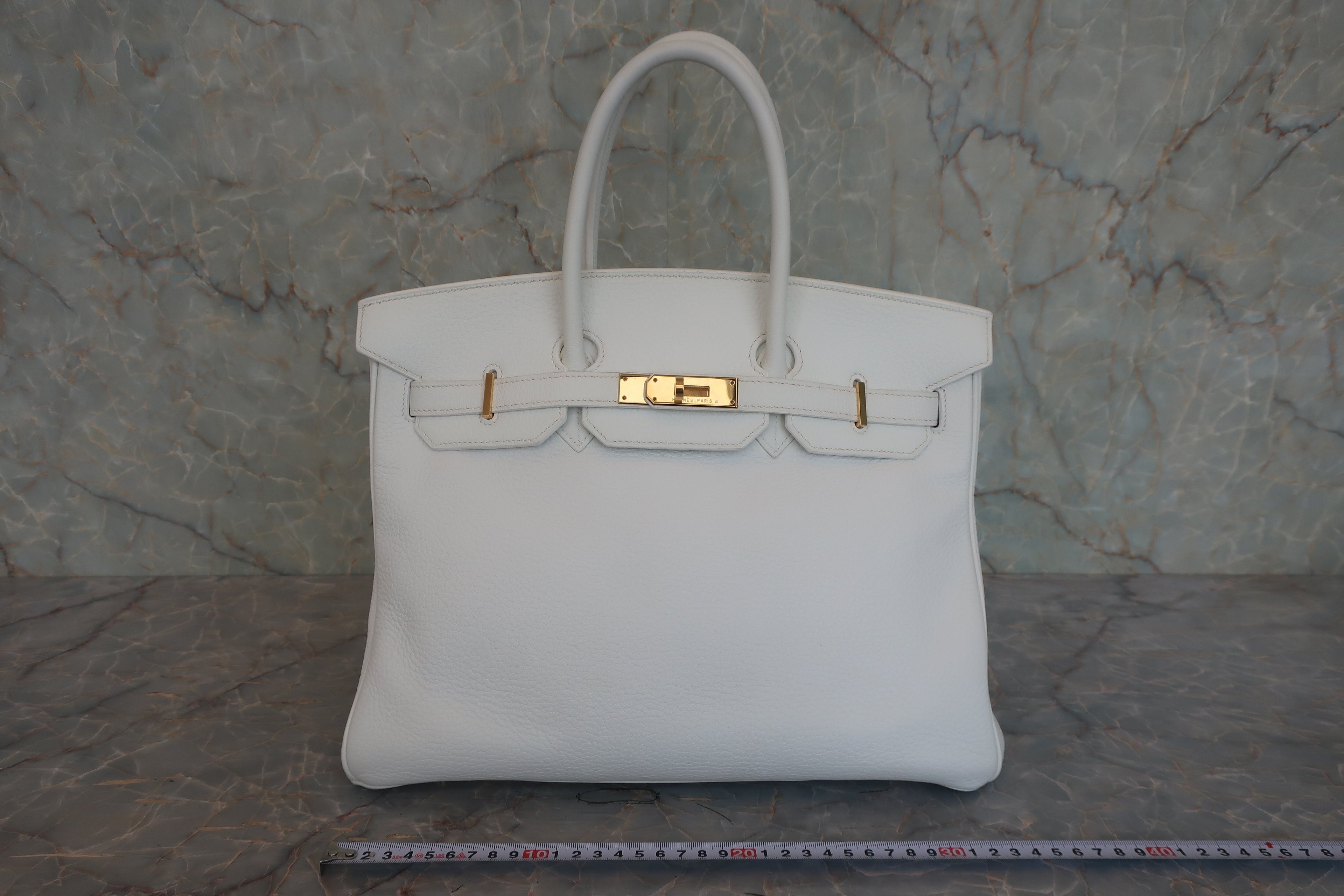 HERMES／エルメス バーキン35 トリヨンクレマンス ホワイト □F刻印 ハンドバッグ 800020018