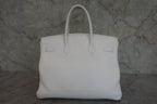 HERMES／エルメス バーキン35 トリヨンクレマンス ホワイト □F刻印 ハンドバッグ 800020018
