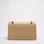 Chanel Vintage Beige Lambskin Medium Double Flap 1997
