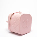 Chanel Vintage Vanity Case Barbie Pink Big Cc Logo