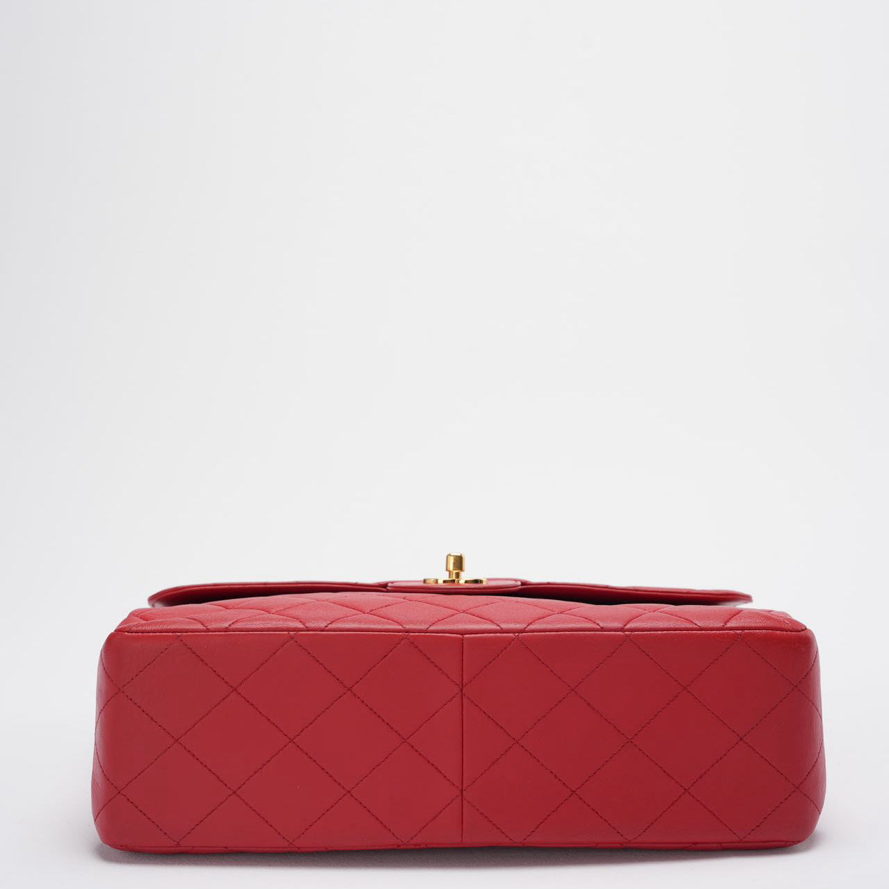 Chanel Vintage Red Classic Timeless Double Flap Bag with 24K Gold Hardware Double Side