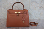HERMES／エルメス ケリー28 クシュベル ゴールド 〇U刻印 ショルダーバッグ 800030101