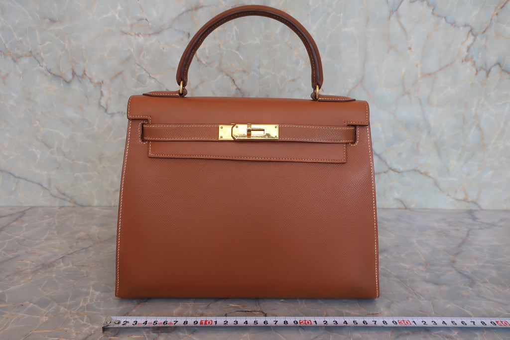 HERMES／エルメス ケリー28 クシュベル ゴールド 〇U刻印 ショルダーバッグ 800030101