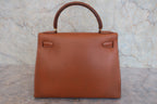 HERMES／エルメス ケリー28 クシュベル ゴールド 〇U刻印 ショルダーバッグ 800030101