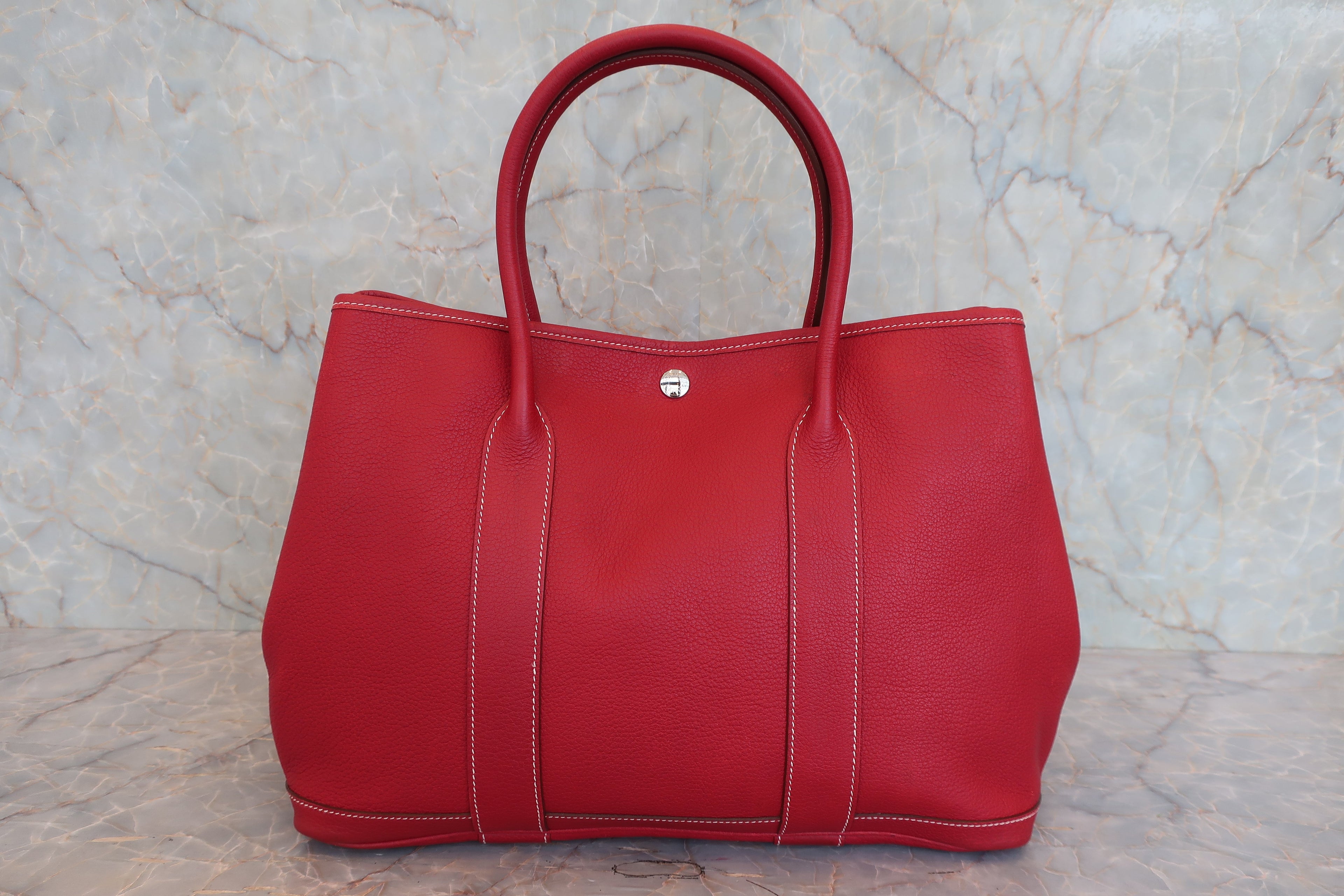 HERMES／エルメス ガーデンパーティPM ネゴンダ ルージュガランス □K刻印 トートバッグ 800030167