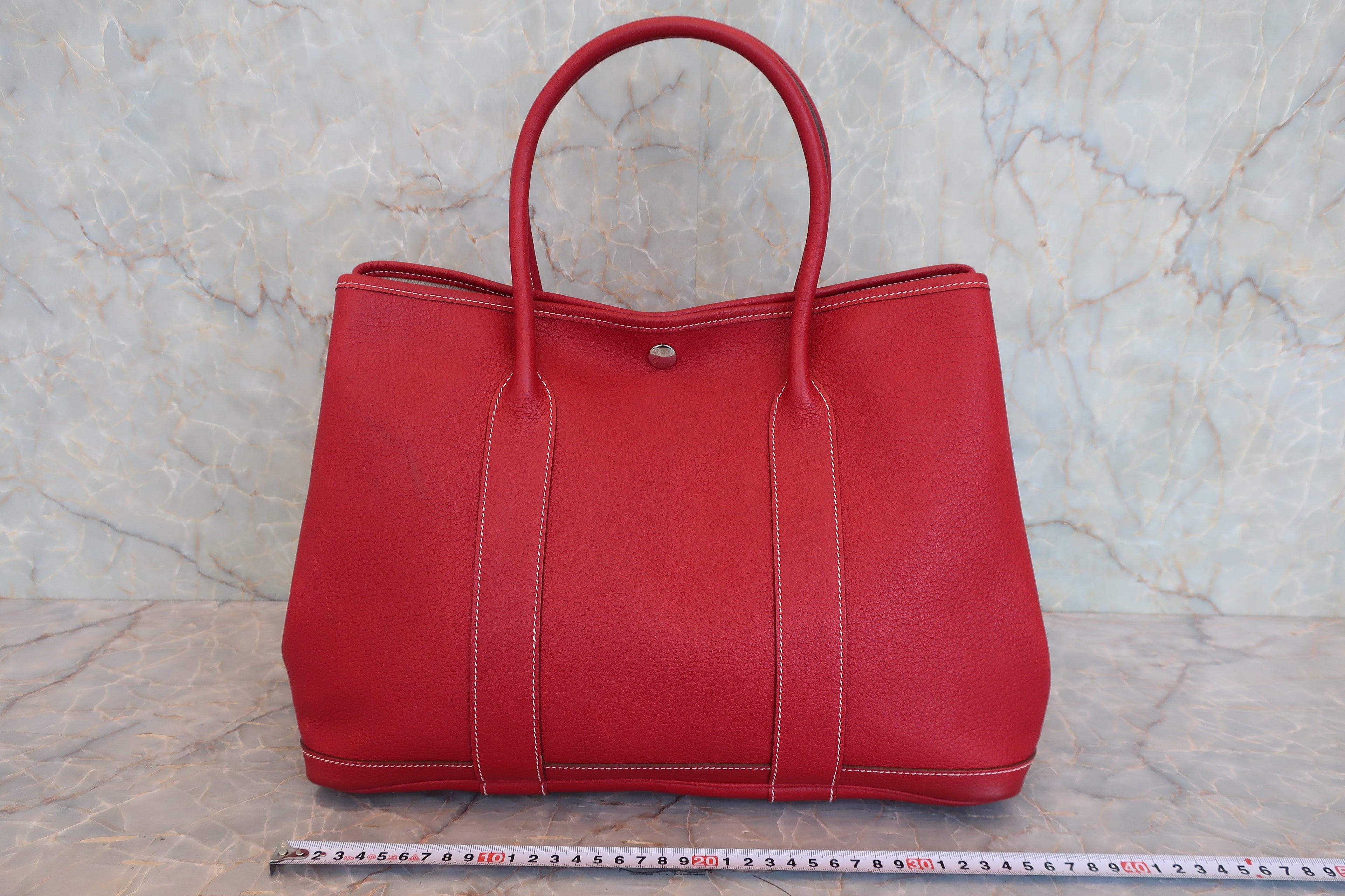 HERMES／エルメス ガーデンパーティPM ネゴンダ ルージュガランス □K刻印 トートバッグ 800030167