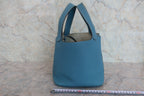HERMES／エルメス ピコタンロックＰＭ トリヨンクレマンス ブルージーン □R刻印 ハンドバッグ 800050043
