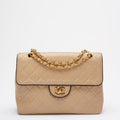 Chanel Vintage Two-Tone Timeless Flap Bag Black Beige