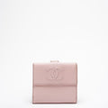 Chanel Pink Timeless CC Compact Wallet Caviar
