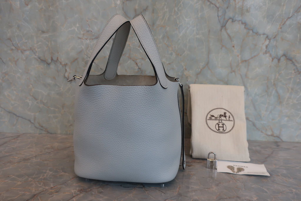 HERMES／エルメス ピコタンロックＰＭ トリヨンクレマンス ブルーペール U刻印 ハンドバッグ 800030104