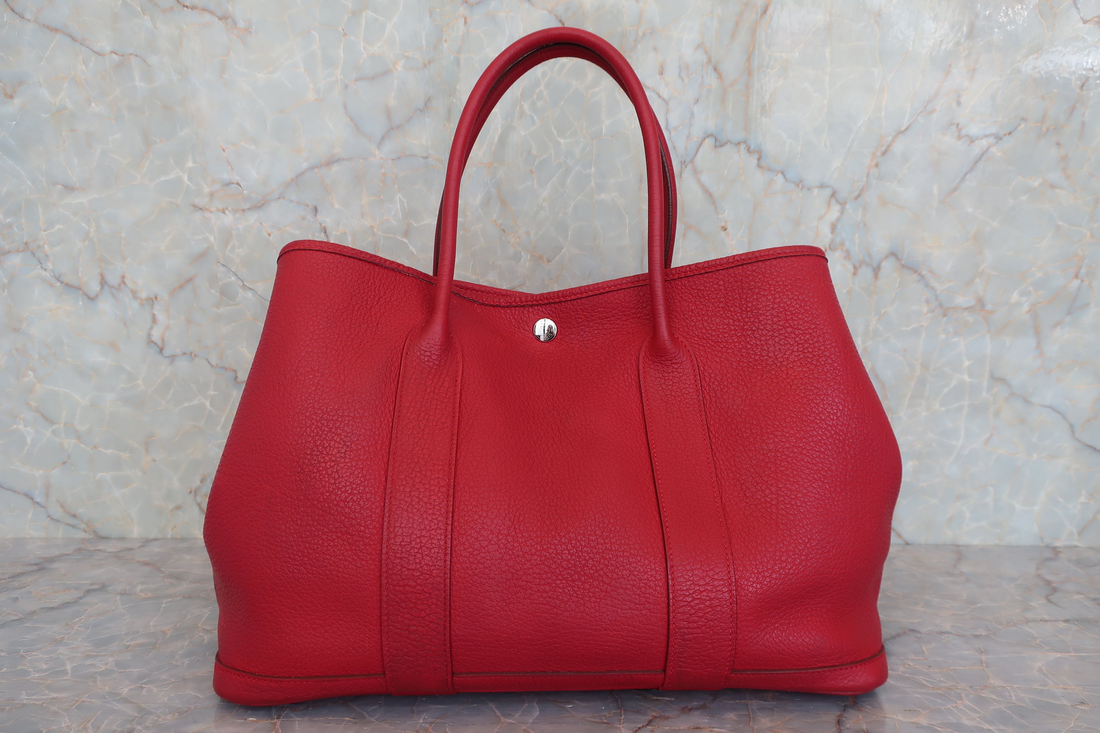 HERMES／エルメス ガーデンパーティPM ネゴンダ ルージュガランス □Q刻印 トートバッグ 800050038