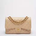 Chanel Classic Jumbo Double Flap Bag Beige Caviar