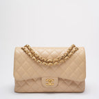 Chanel Classic Jumbo Double Flap Bag Beige Caviar