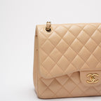 Chanel Classic Jumbo Double Flap Bag Beige Lambskin