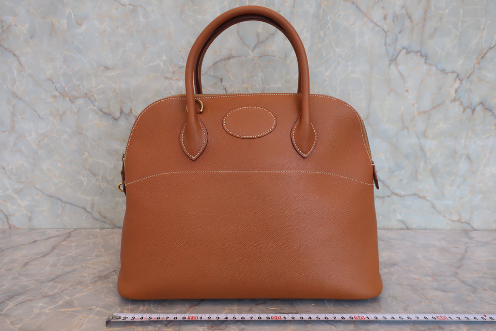 HERMES／エルメス ボリード35 クシュベル ゴールド 〇X刻印 ショルダーバッグ 800030068