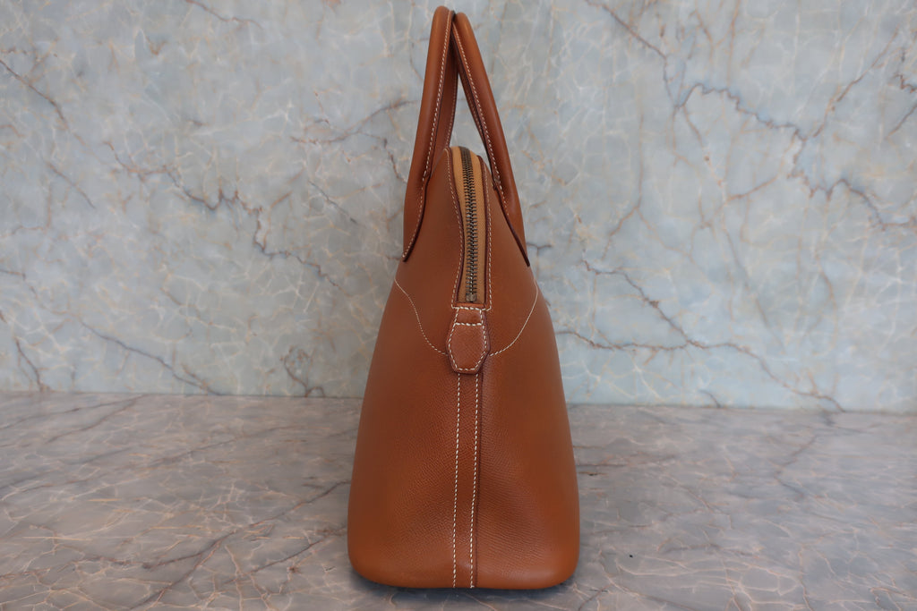 HERMES／エルメス ボリード35 クシュベル ゴールド 〇X刻印 ショルダーバッグ 800030068