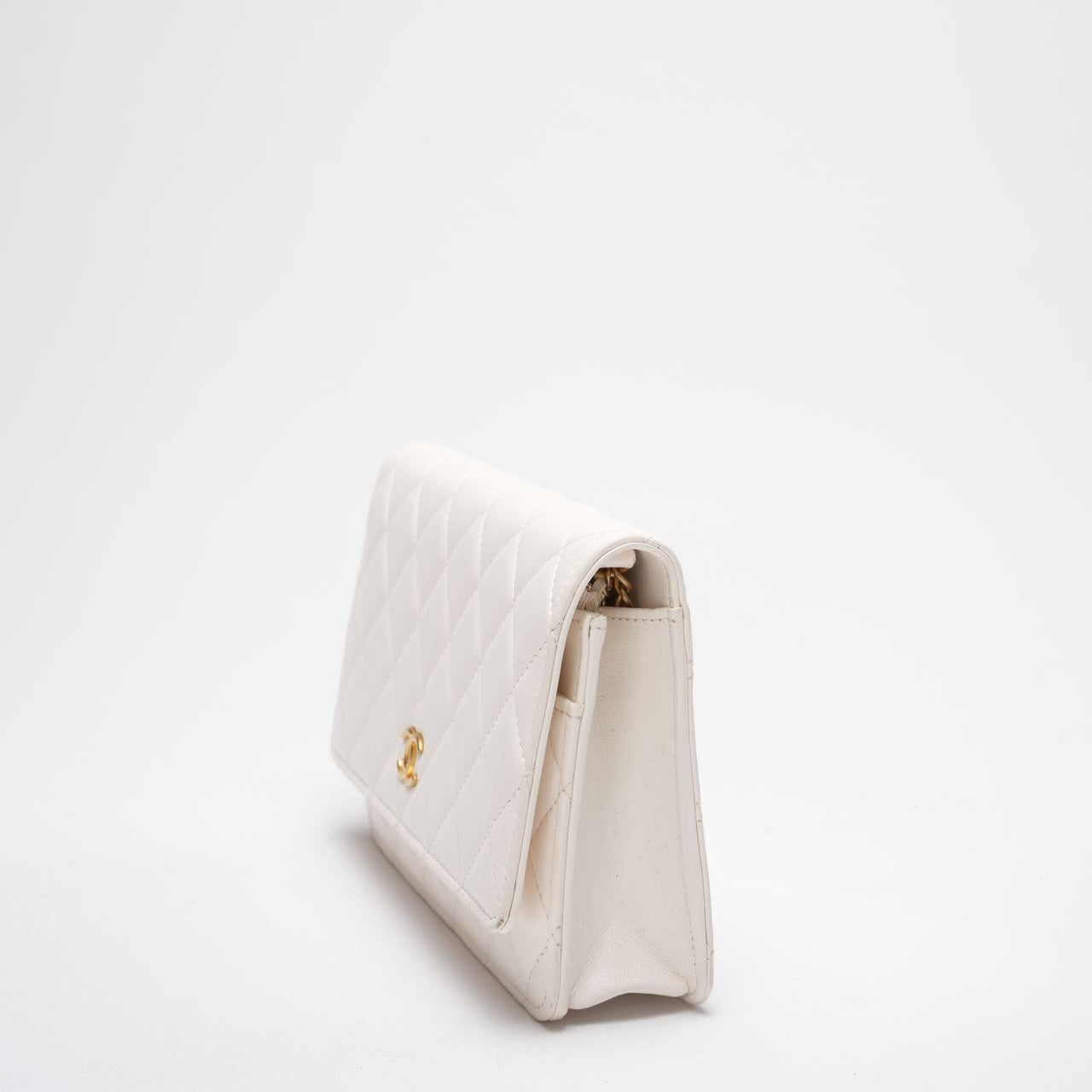 Chanel Classic Wallet on Chain (WOC) 22B White Enamel