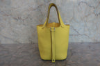 HERMES／エルメス ピコタンロックＰＭ トリヨンクレマンス ライム Y刻印 ハンドバッグ 800030178