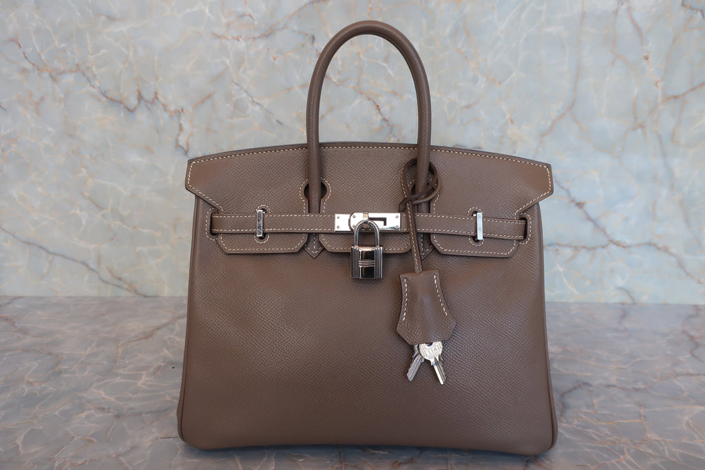 HERMES／エルメス バーキン25 ヴォーエプソン エトゥープ □N刻印 ハンドバッグ 800020122
