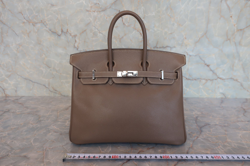 HERMES／エルメス バーキン25 ヴォーエプソン エトゥープ □N刻印 ハンドバッグ 800020122