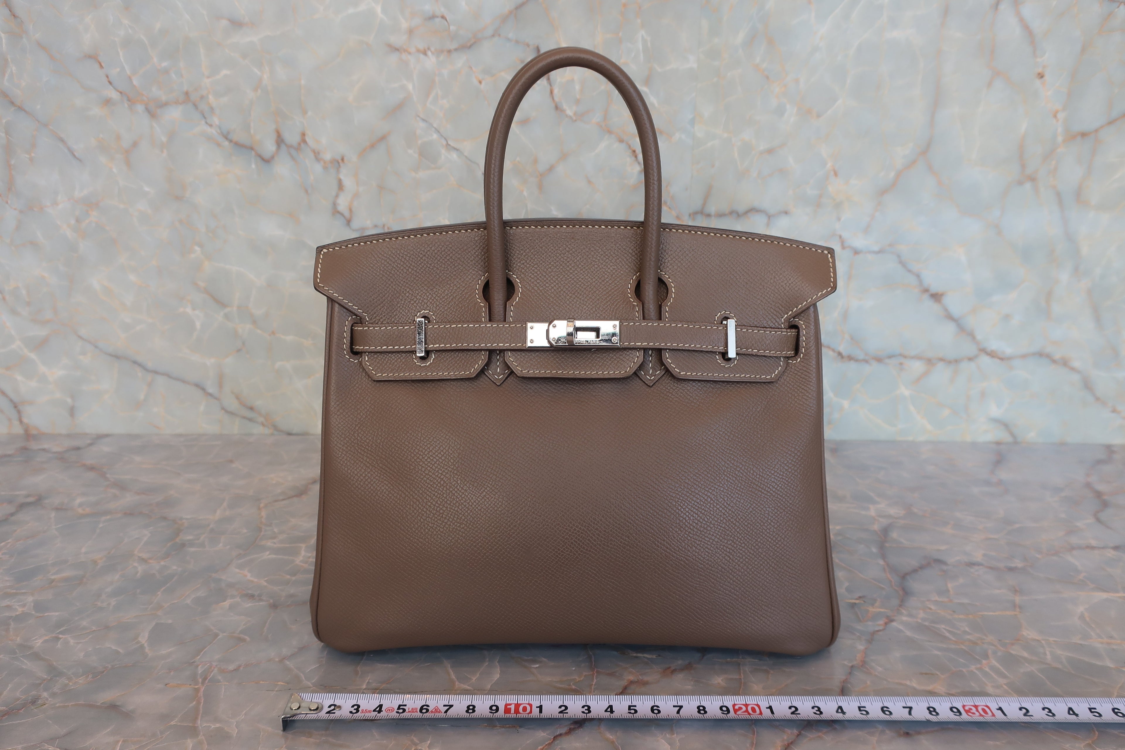 HERMES／エルメス バーキン25 ヴォーエプソン エトゥープ □N刻印 ハンドバッグ 800020122