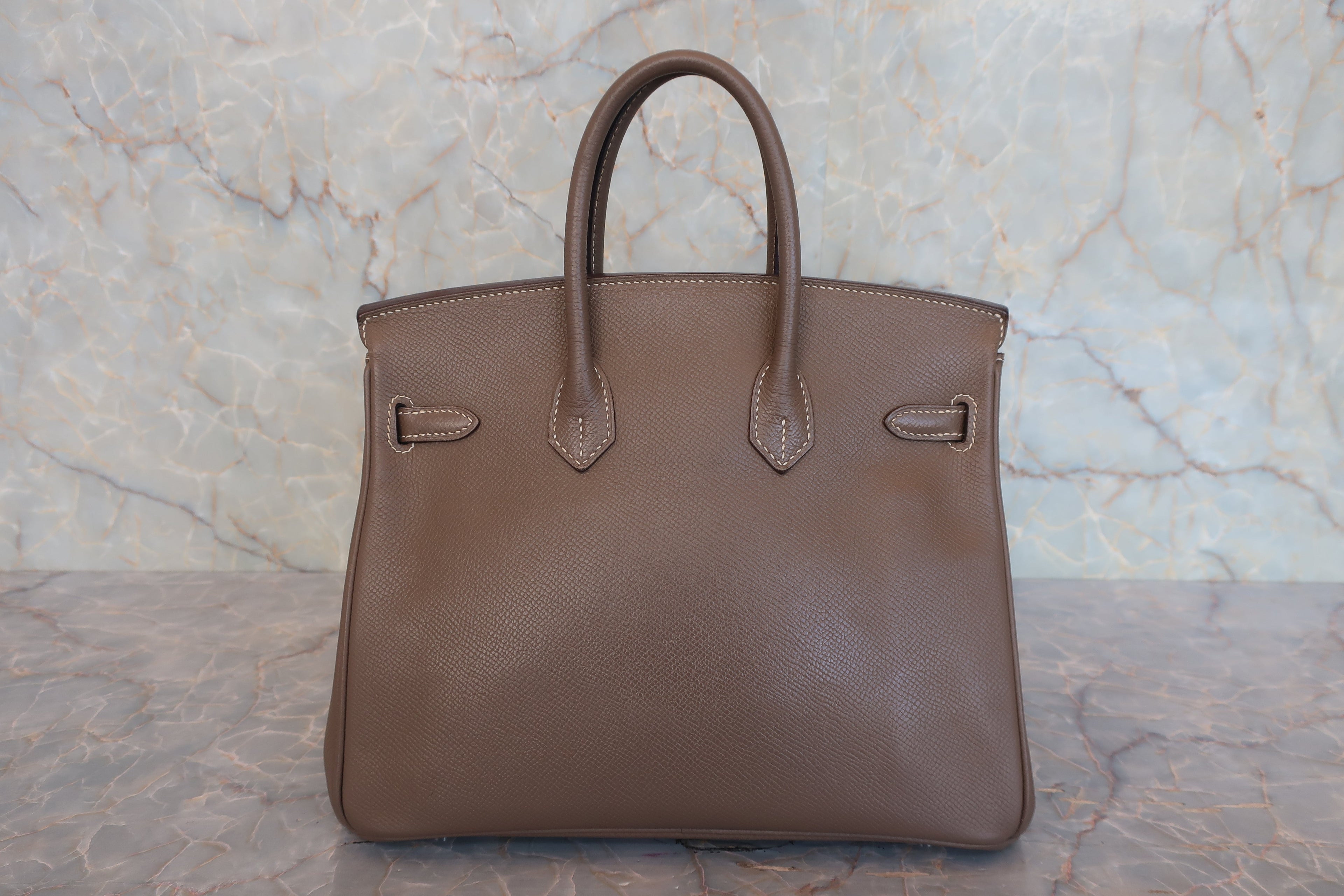 HERMES／エルメス バーキン25 ヴォーエプソン エトゥープ □N刻印 ハンドバッグ 800020122
