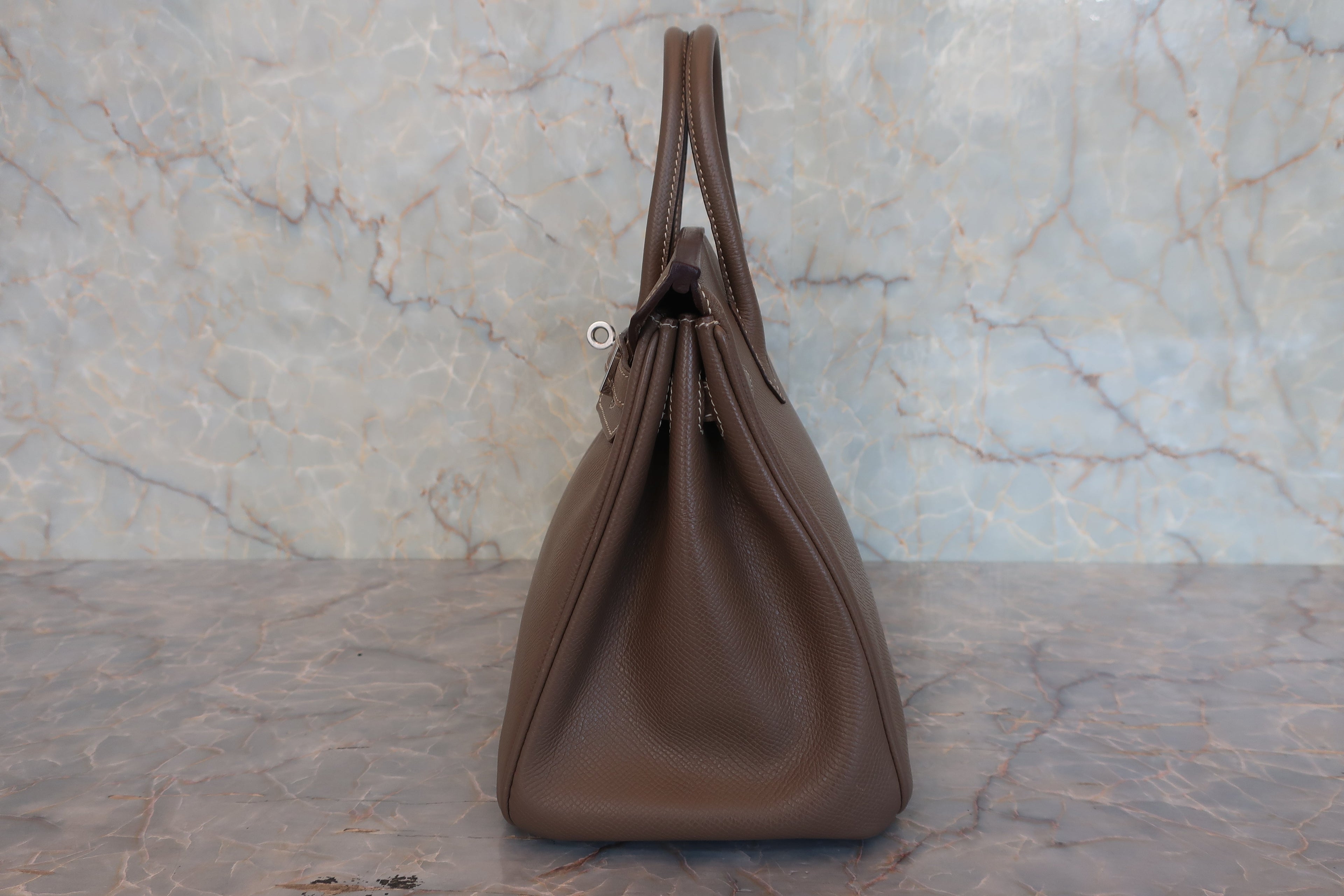 HERMES／エルメス バーキン25 ヴォーエプソン エトゥープ □N刻印 ハンドバッグ 800020122