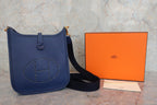 HERMES／エルメス エブリンTPM トリヨンクレマンス ブルーサフィール Y刻印 ショルダーバッグ 800050029
