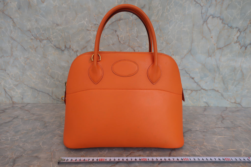 HERMES／エルメス ボリード31 ヴォーガリバー オレンジ □B刻印 ショルダーバッグ 800020069
