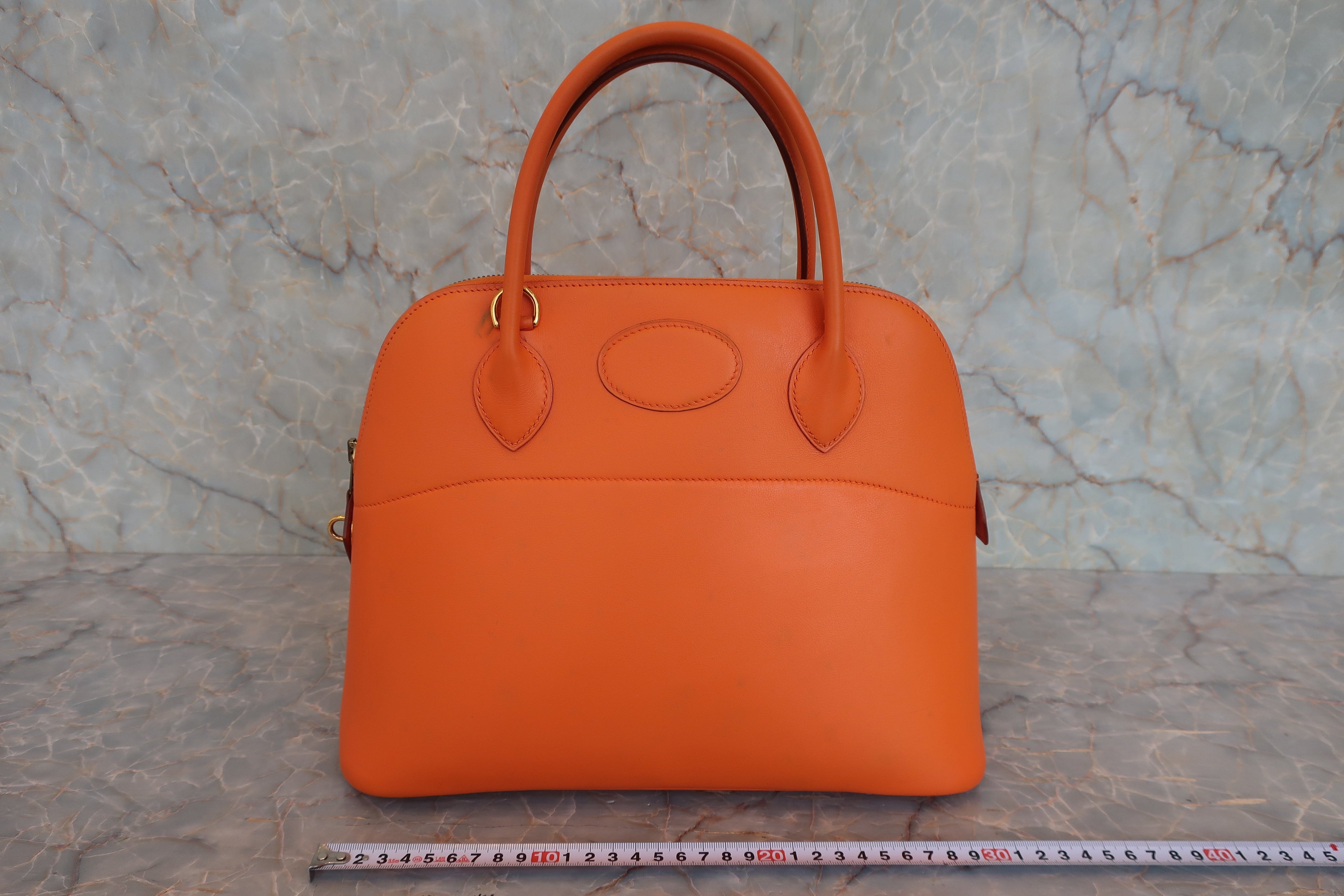 HERMES／エルメス ボリード31 ヴォーガリバー オレンジ □B刻印 ショルダーバッグ 800020069