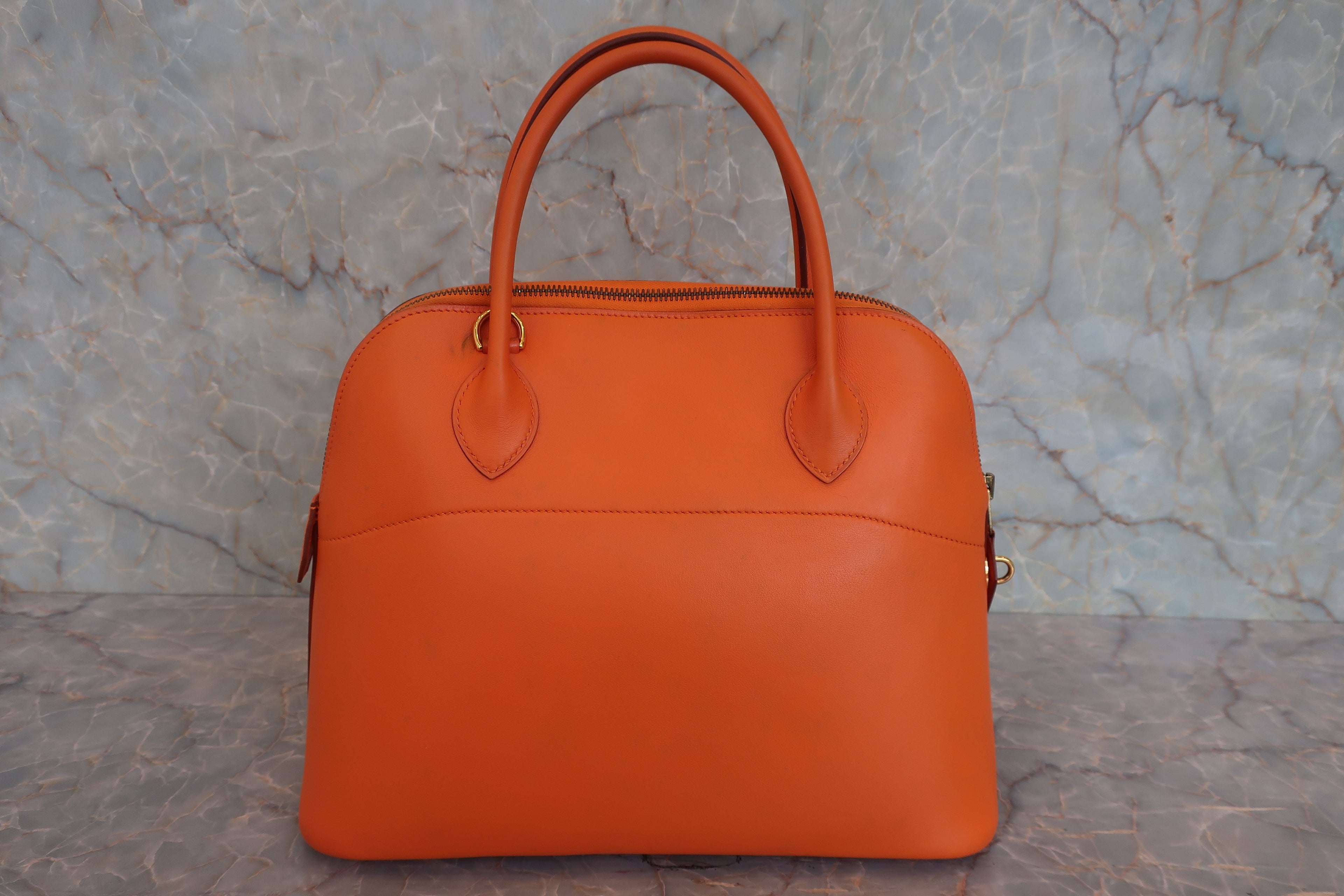 HERMES／エルメス ボリード31 ヴォーガリバー オレンジ □B刻印 ショルダーバッグ 800020069