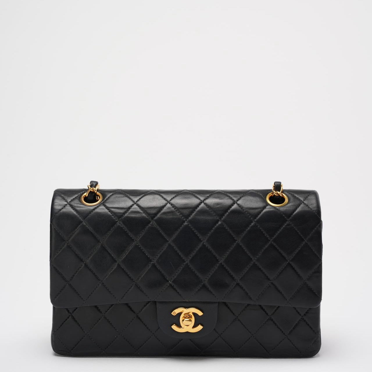 Chanel Vintage Timeless Flap Bag Black Medium 24K Gold Hardware