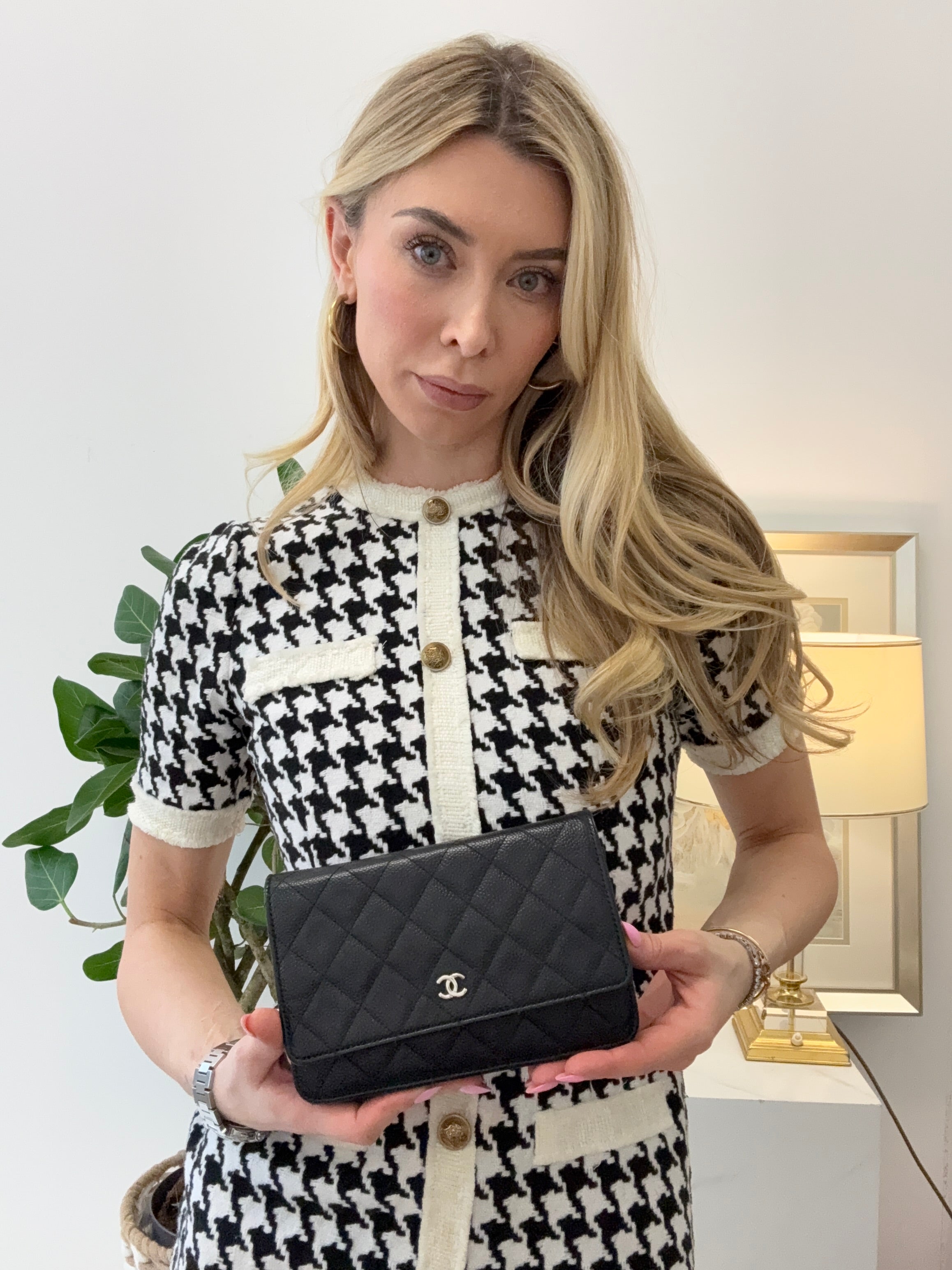 Chanel Black Caviar Leather Wallet on Chain(WOC) 2020