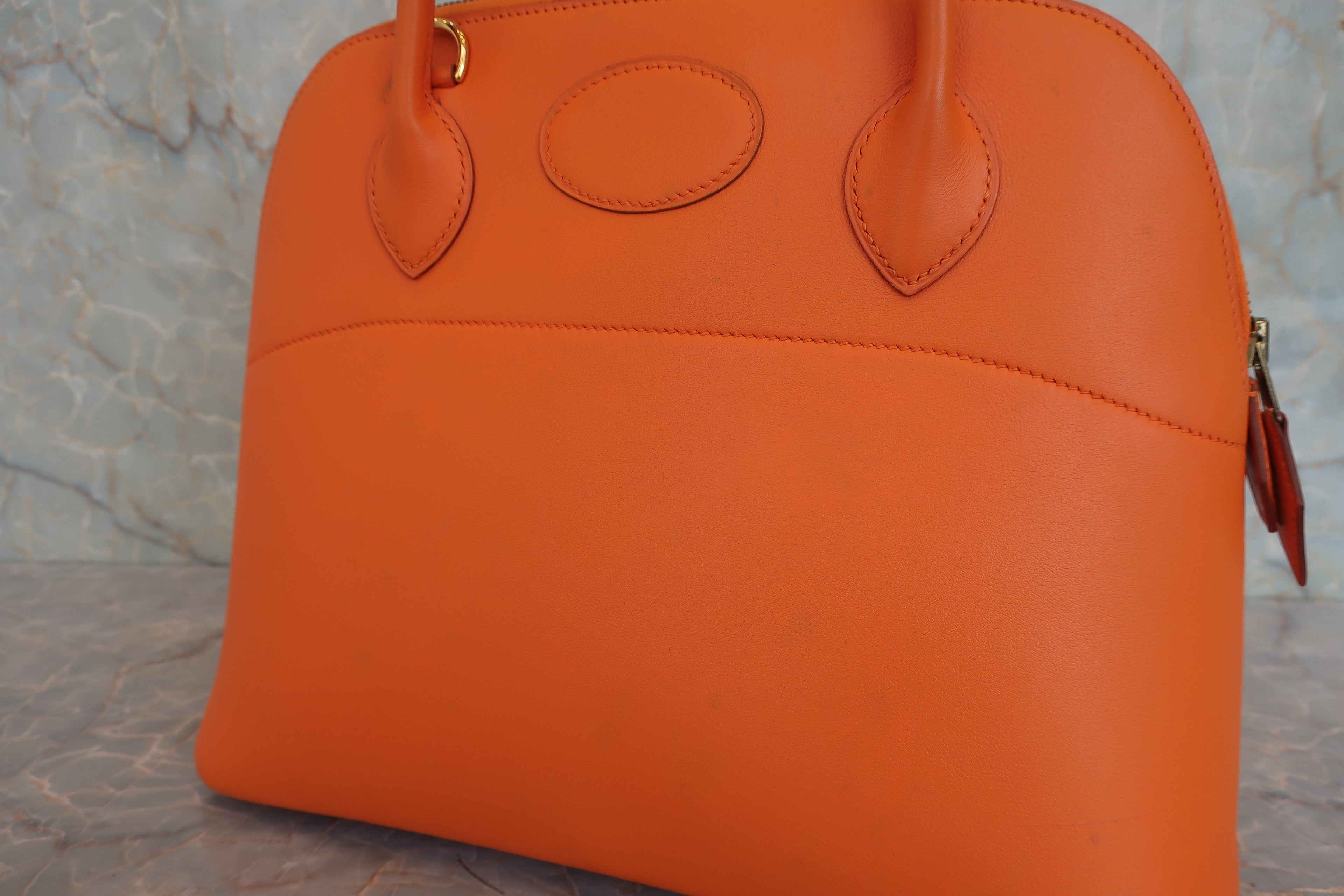 HERMES／エルメス ボリード31 ヴォーガリバー オレンジ □B刻印 ショルダーバッグ 800020069