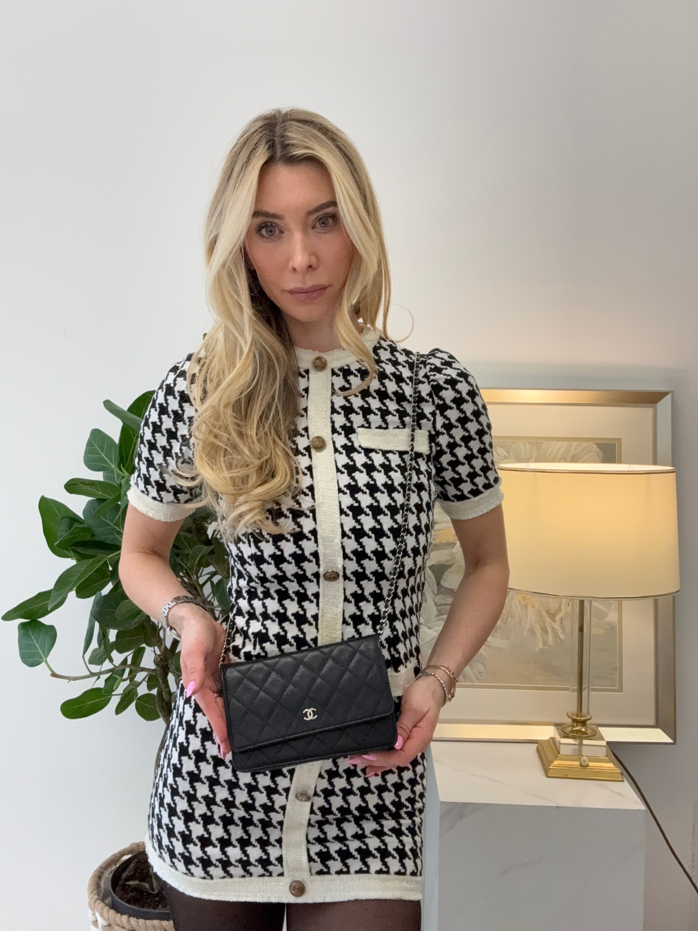 Chanel Black Caviar Leather Wallet on Chain(WOC) 2014