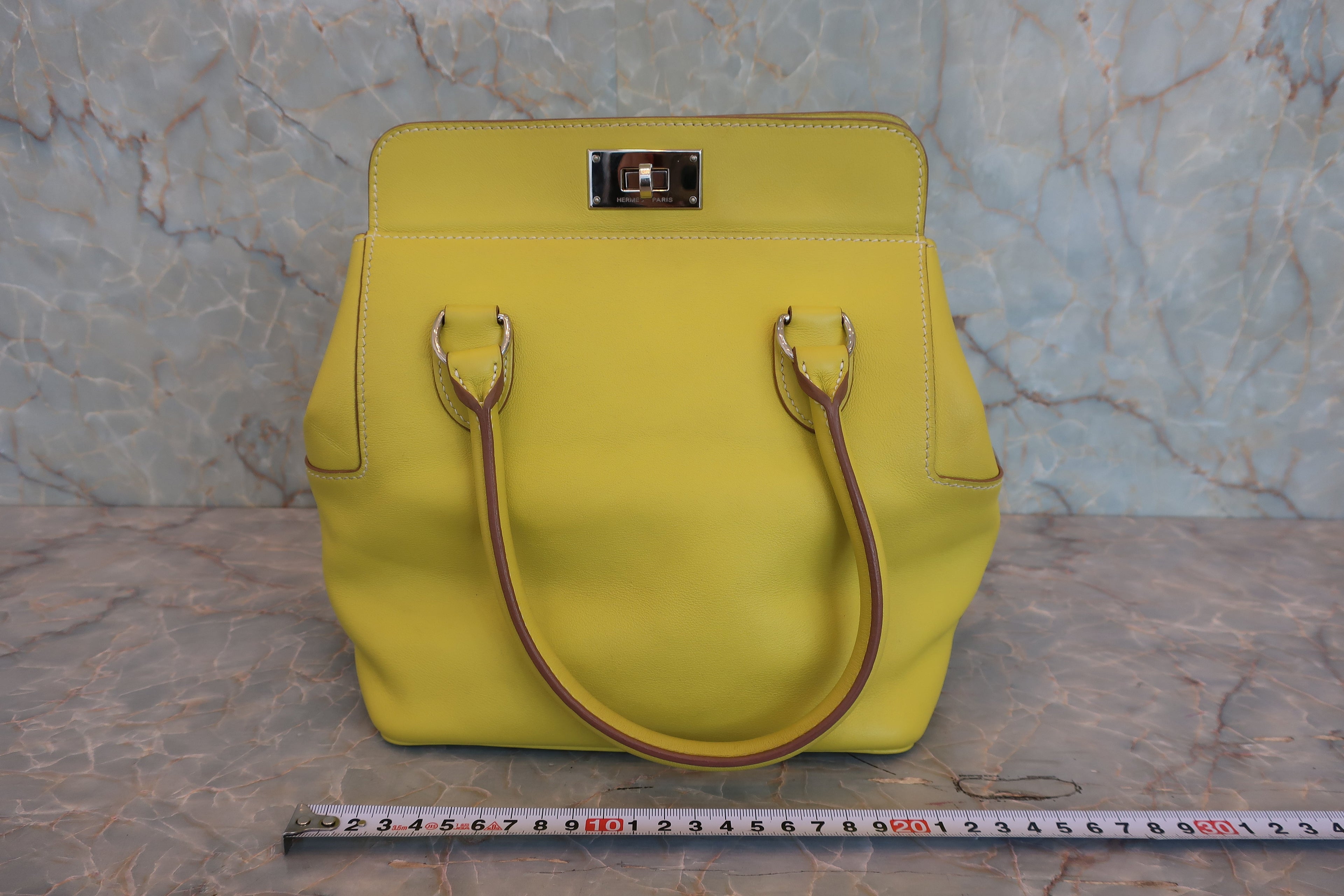 HERMES／エルメス ツールボックス20 ヴォースイフト ライム ショルダーバッグ 800040153