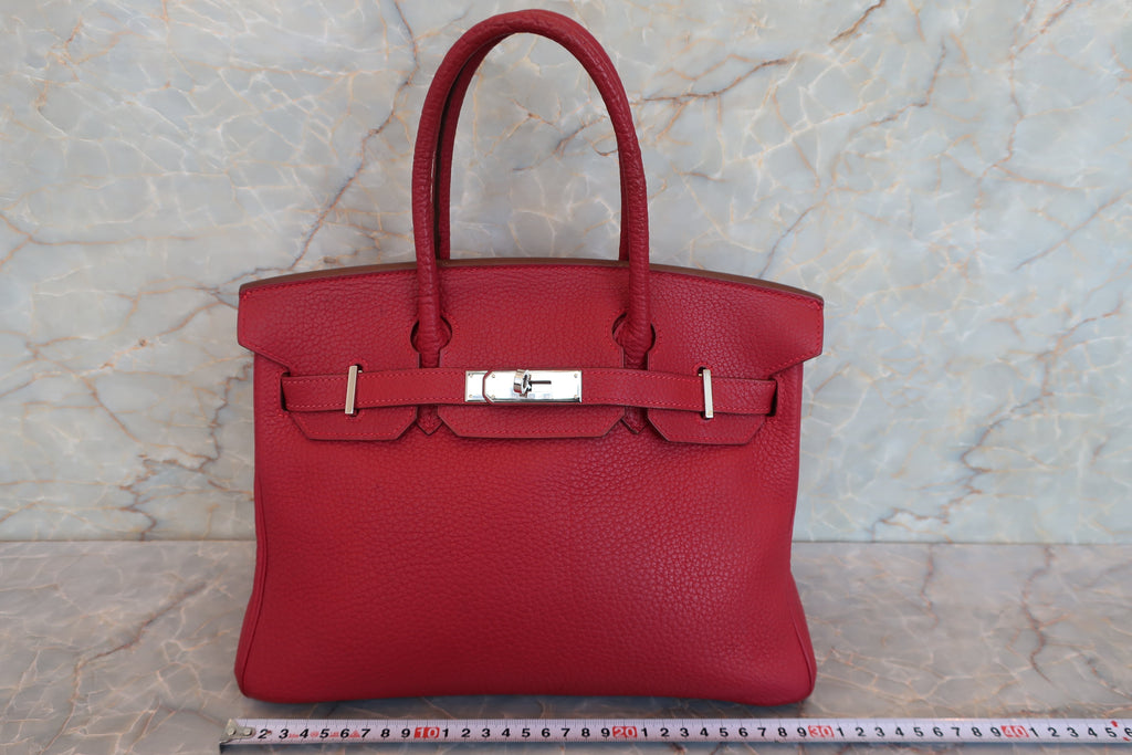 HERMES／エルメス バーキン30 トゴ ルージュガランス □M刻印 ハンドバッグ 700060284