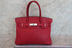 HERMES／エルメス バーキン30 トゴ ルージュガランス □M刻印 ハンドバッグ 700060284