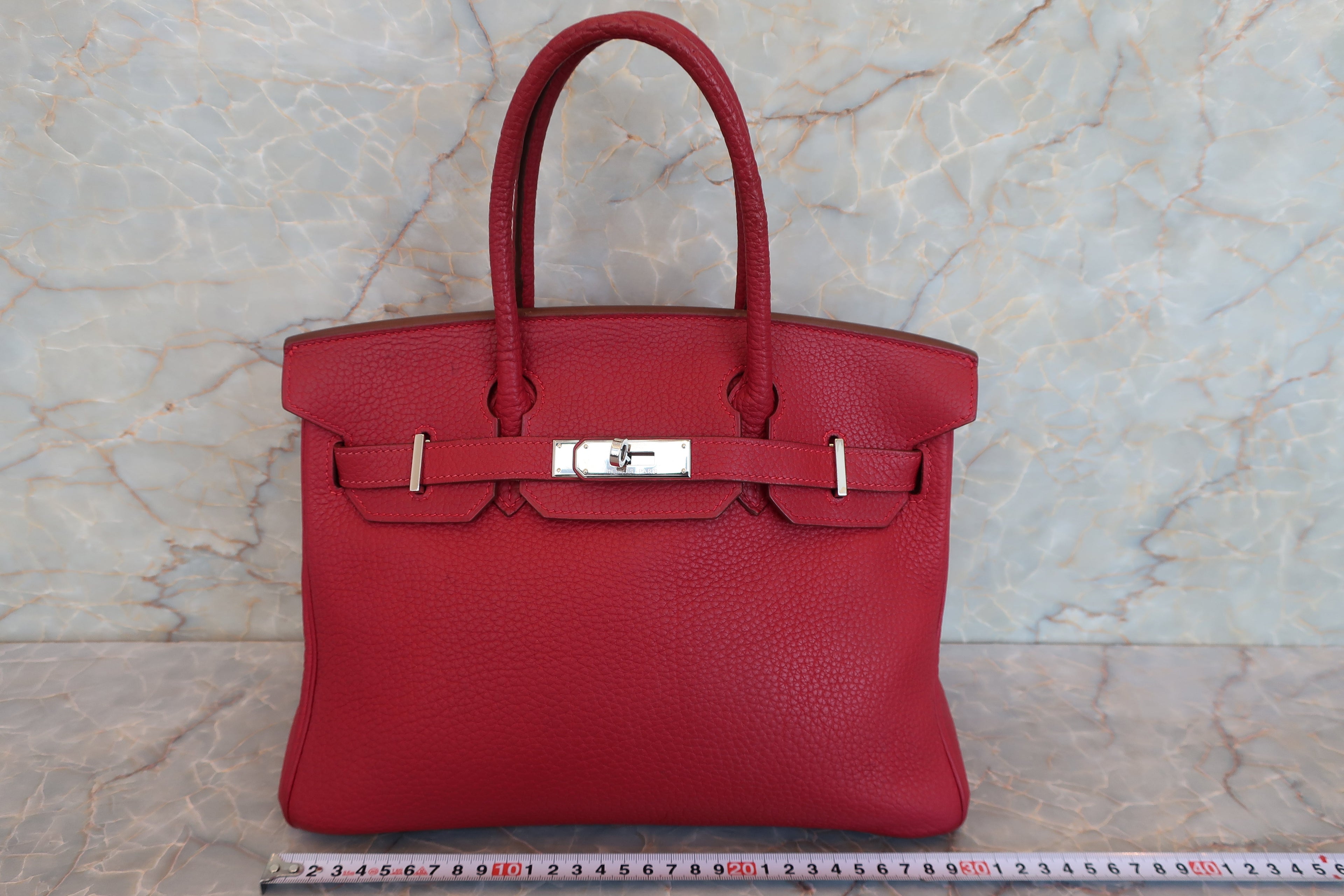HERMES／エルメス バーキン30 トゴ ルージュガランス □M刻印 ハンドバッグ 700060284